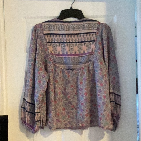 NWOT Lucky Brand Floral Boho Peasant Blouse, Size L - Picture 6 of 10